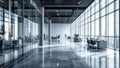 Bright glass empty office with windows and workplaces Royalty Free Stock Photo