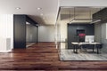 Bright glass office interior