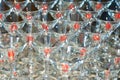Bright glass pyramid of glasses with cherries Royalty Free Stock Photo