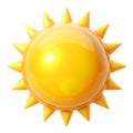 Shiny Yellow Sun Icon with Spiky Rays Royalty Free Stock Photo