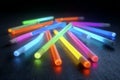 Bright glow sticks creating a vibrant light display for celebration and fun Royalty Free Stock Photo