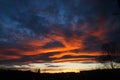 Bright glowing clouds on the sky on sunset Royalty Free Stock Photo