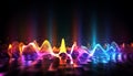Bright glowing colors wave in a vibrant nightclub generated by AI