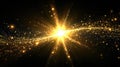 Generative AI Bright radiant explosion with golden sparks and glowing light effects in space business concept. Royalty Free Stock Photo