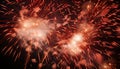 Bright, glowing fireworks illuminate the dark night sky in celebration generated by AI Royalty Free Stock Photo