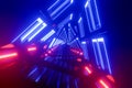 Bright glowing neon background. Futuristic hyperspace speed Tunnel light trail Streaks background. Glow blur lines abstract Royalty Free Stock Photo