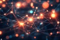 Colorful abstract network of glowing points and lines connected together Generative AI Royalty Free Stock Photo