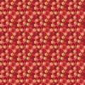 Bright glowing seamless pattern with red and gold glitters