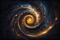 Bright glowing spiral galaxy with stars in the space Royalty Free Stock Photo