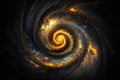 Bright glowing spiral galaxy with stars in the space Royalty Free Stock Photo