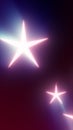 Bright glowing stars with soft light rays against a deep purple background, evoking holiday magic Royalty Free Stock Photo
