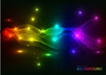 Bright glowing waves dark background Royalty Free Stock Photo