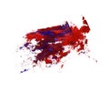 Bright goache pink and blue stain drips. Abstract illustration on a white background Royalty Free Stock Photo