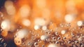 Bright golden champagne bubbles on blurred bokeh background Royalty Free Stock Photo