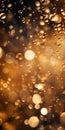 Bright golden champagne bubbles on blurred bokeh background Royalty Free Stock Photo