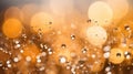Bright golden champagne bubbles on blurred bokeh background Royalty Free Stock Photo