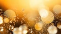 Bright golden champagne bubbles on blurred bokeh background Royalty Free Stock Photo