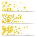 Bright golden confetti particle abstract flyers collection