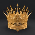 bright golden crown isolated on black background Royalty Free Stock Photo