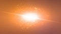 Bright golden explosion of light and particles forming a radiant burst in the center of a warm background Royalty Free Stock Photo