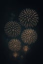 Golden Fireworks Display Night Royalty Free Stock Photo