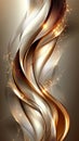Bright golden and silver waves intermingle in a captivating abstract design, with sparkling elements adding depth and Royalty Free Stock Photo