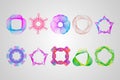 Bright gradient frame set. Neon Stylized Guilloche Element Royalty Free Stock Photo