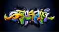 Bright graffiti lettering