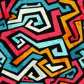 Bright graffiti seamless pattern with grunge effect Royalty Free Stock Photo