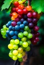 Bright grapes of rainbow colors, Lgbtq symbols, ai generative