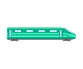 Bright Green Bullet Express Flat Vector Illustration