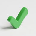 A bright green checkmark icon made of a solid, three-dimensional block Royalty Free Stock Photo