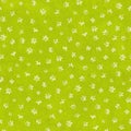 Bright green colored floral seamless pattern. Gouache painting small flowers on textured light green background. Royalty Free Stock Photo