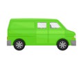 Bright green combi minivan. Vector illustration on a white background.