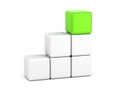 Bright green cube leadership concept