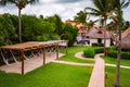 Tropical Landscape with Hammocks On Vacation Resort Royalty Free Stock Photo