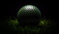 Bright green grass, shiny golf ball, successful putt on meadow generated by AI Royalty Free Stock Photo
