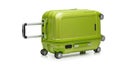 Bright Green Hardshell Rolling Suitcase with Extendable Handle and Wheels on White Background Royalty Free Stock Photo