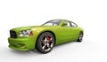 Bright Green Metallic Fast Car Royalty Free Stock Photo
