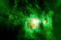 Bright green nebula. Elements of this image furnished by NASA