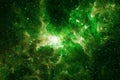 Bright green nebula. Elements of this image furnished by NASA