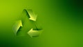 Bright Green Recycling Symbol on Green Royalty Free Stock Photo