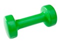 Bright green rubber dumbbell