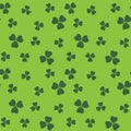 Bright green seamless pattern with shamrock leaves - vector background Royalty Free Stock Photo