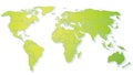 Bright green shiny World map
