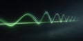 Vibrant green sound wave moving through a dark background with an intriguing pattern Royalty Free Stock Photo