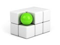 Bright green sphere out of the crowd concept Royalty Free Stock Photo