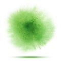 Bright green spring transparent watercolor vector stain isolated on white background. Royalty Free Stock Photo