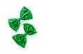 Green St. Patrick`s Day bow ties with sequins