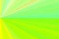 Bright green and yellow beam like radiate light computer generated background.Light rays gathering at one point.